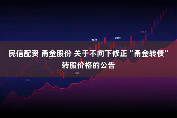 民信配资 甬金股份 关于不向下修正“甬金转债”转股价格的公告